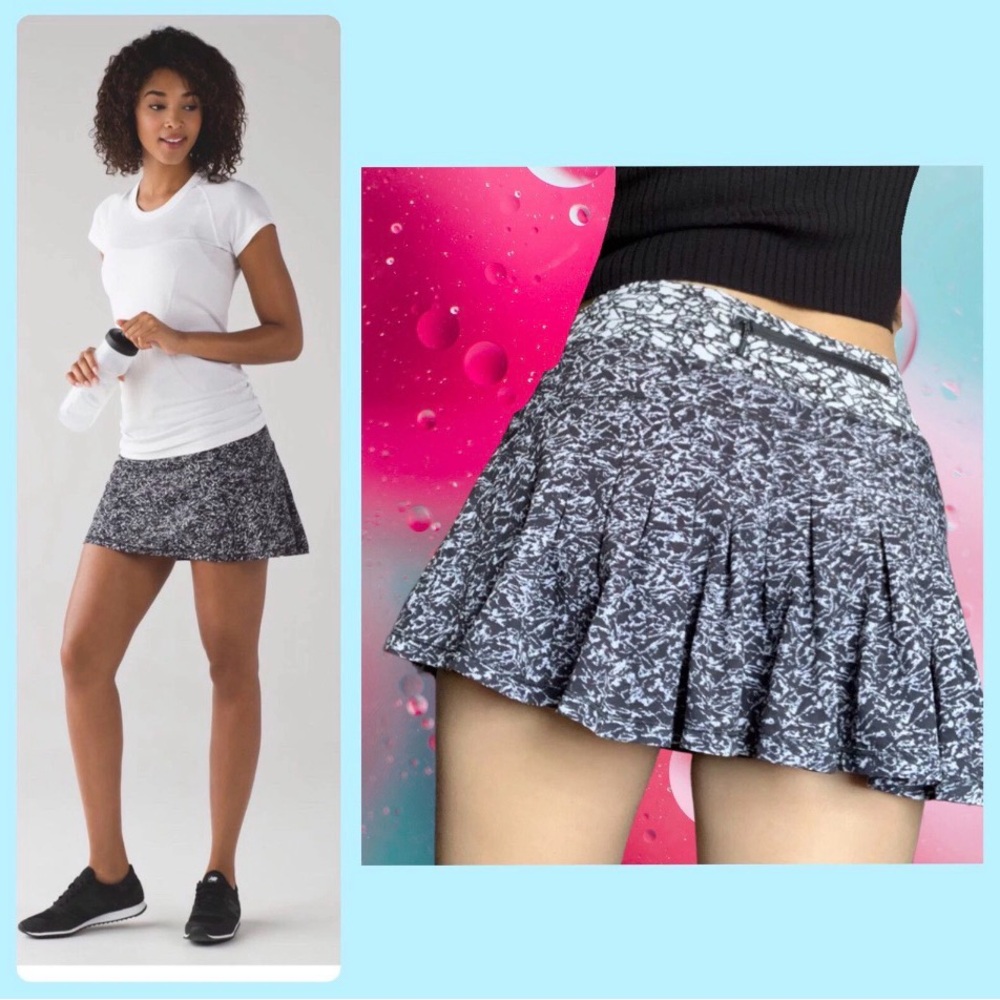 Lululemon Circuit Breaker Skirt II Iced Wave White Black Sz.6R and 8R